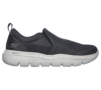 Skechers Charcoal Black Go Walk Evolution Ultra Impec Mens Slip On