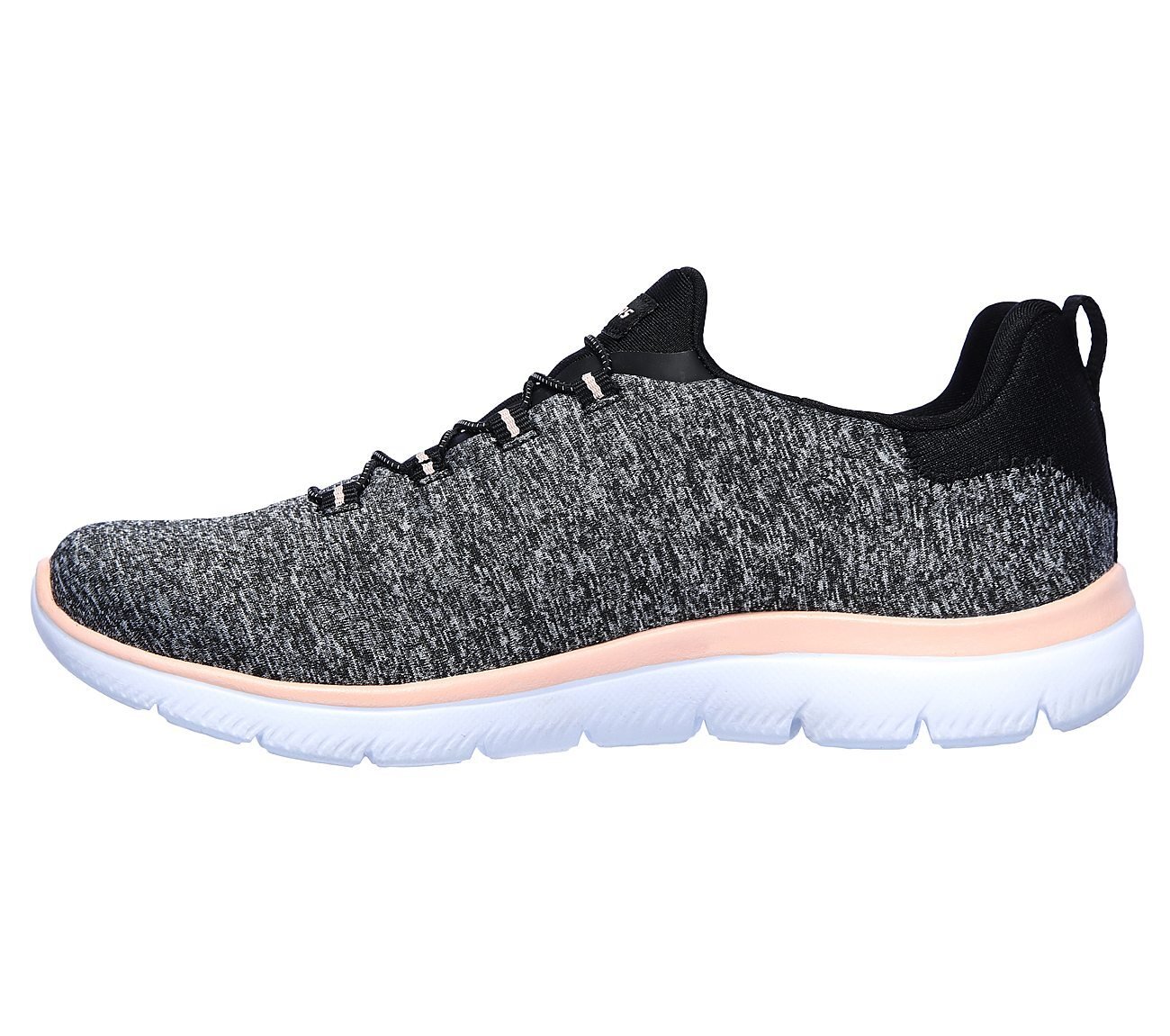 SUMMITS - QUICK GETAWAY, BLACK/CORAL Footwear Left View