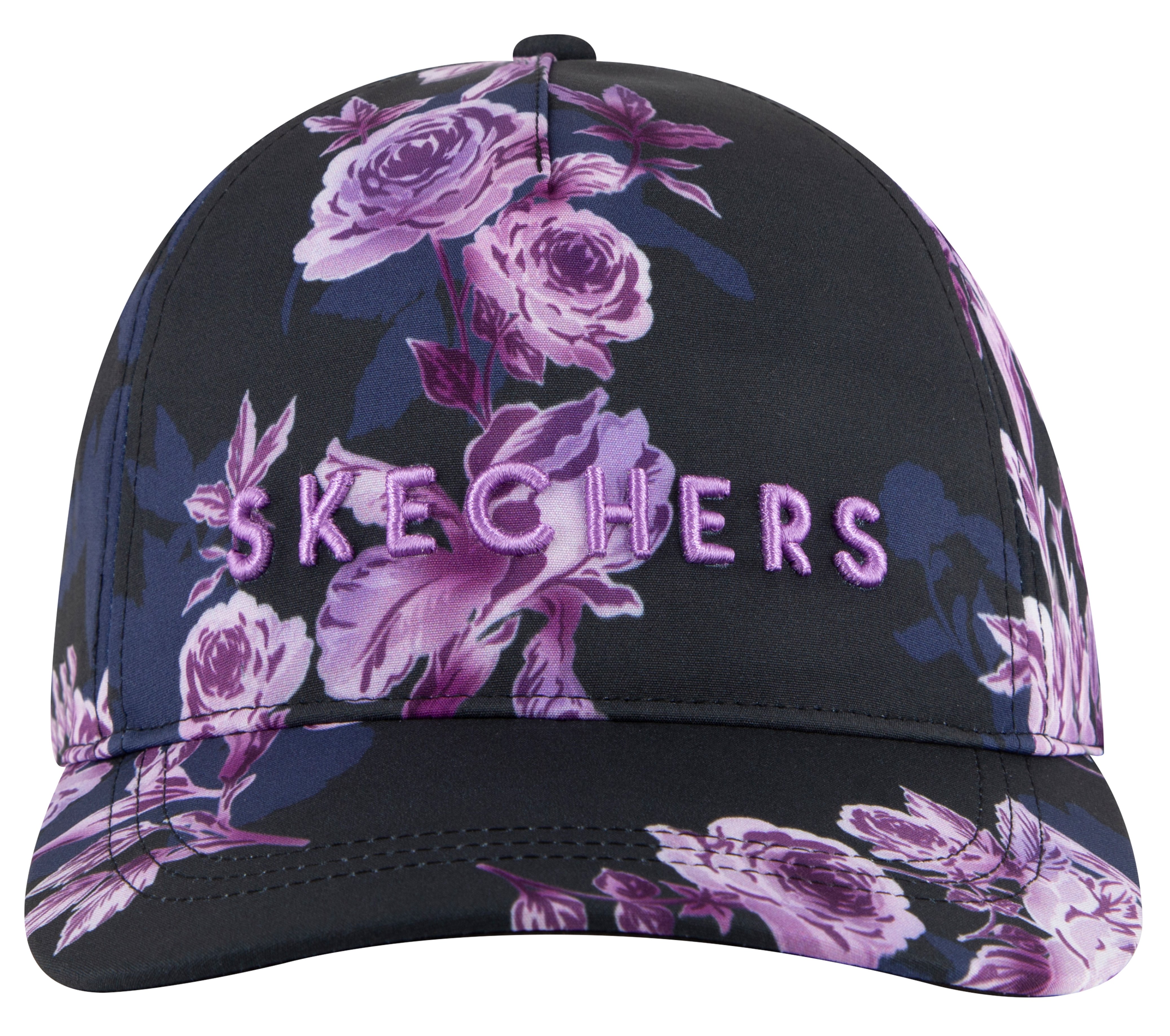 WINTER BLOOM BASEBALL HAT, BLACK/LAVENDER/PINK Accessories Bottom View