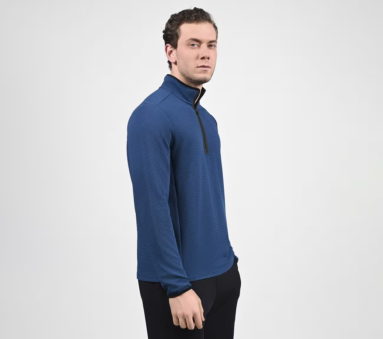 SKECH-KNITS BURST 1/4 ZIP, ROYAL Apparel Bottom View