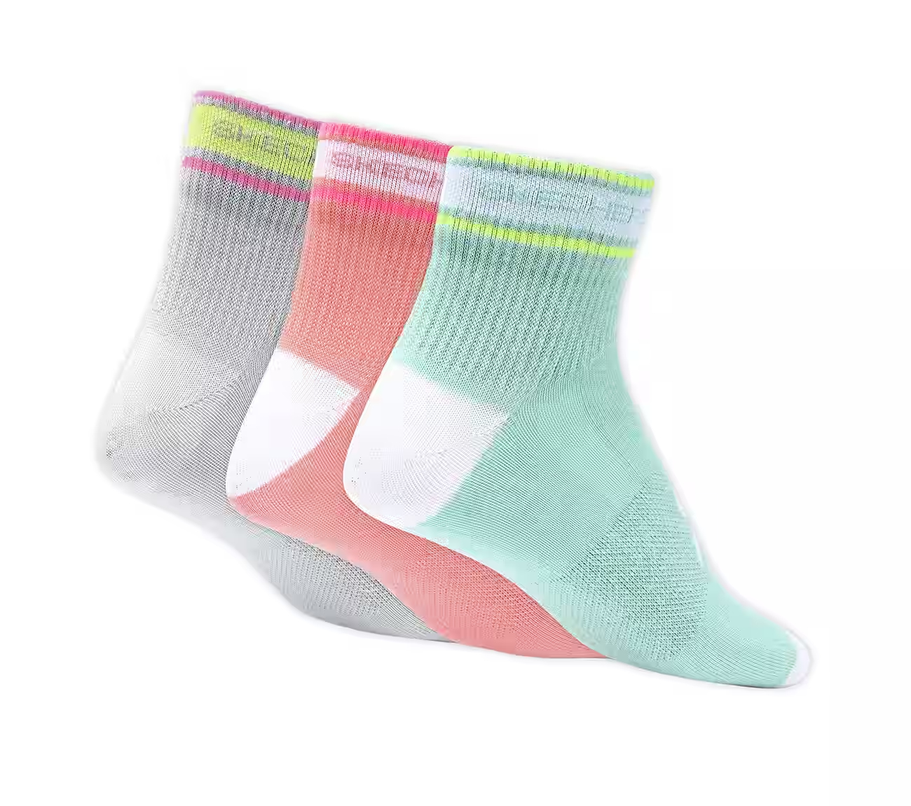 3 Pack of WOMENS NON TERRY ANKLE Socks, MMULTI Accessories Top View