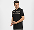 BRANDED DOUBLE PLACKET POLO, BLACK