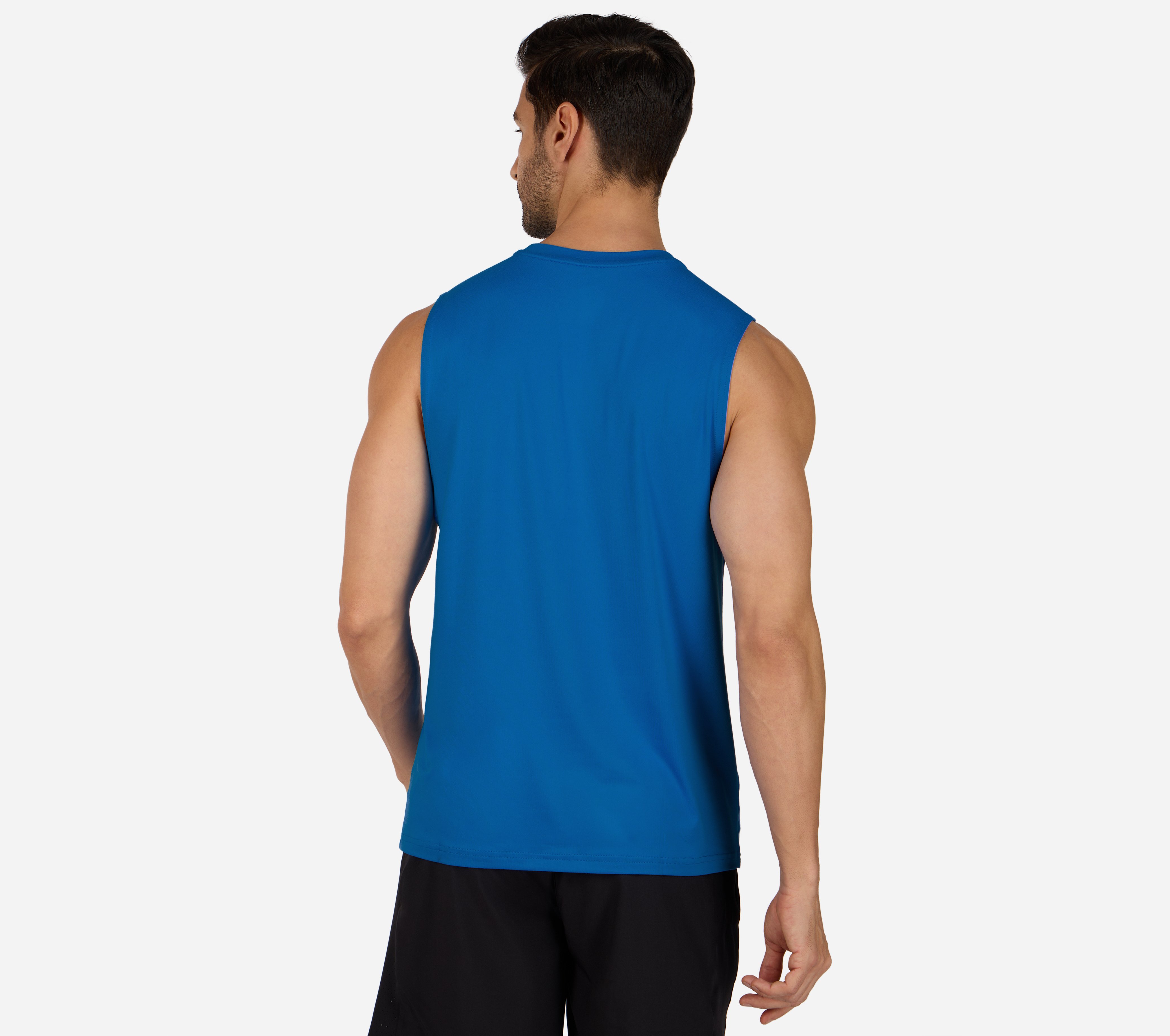 GODRI SWIFT LOGO TANK, NAVY/BLUE Apparels Bottom View