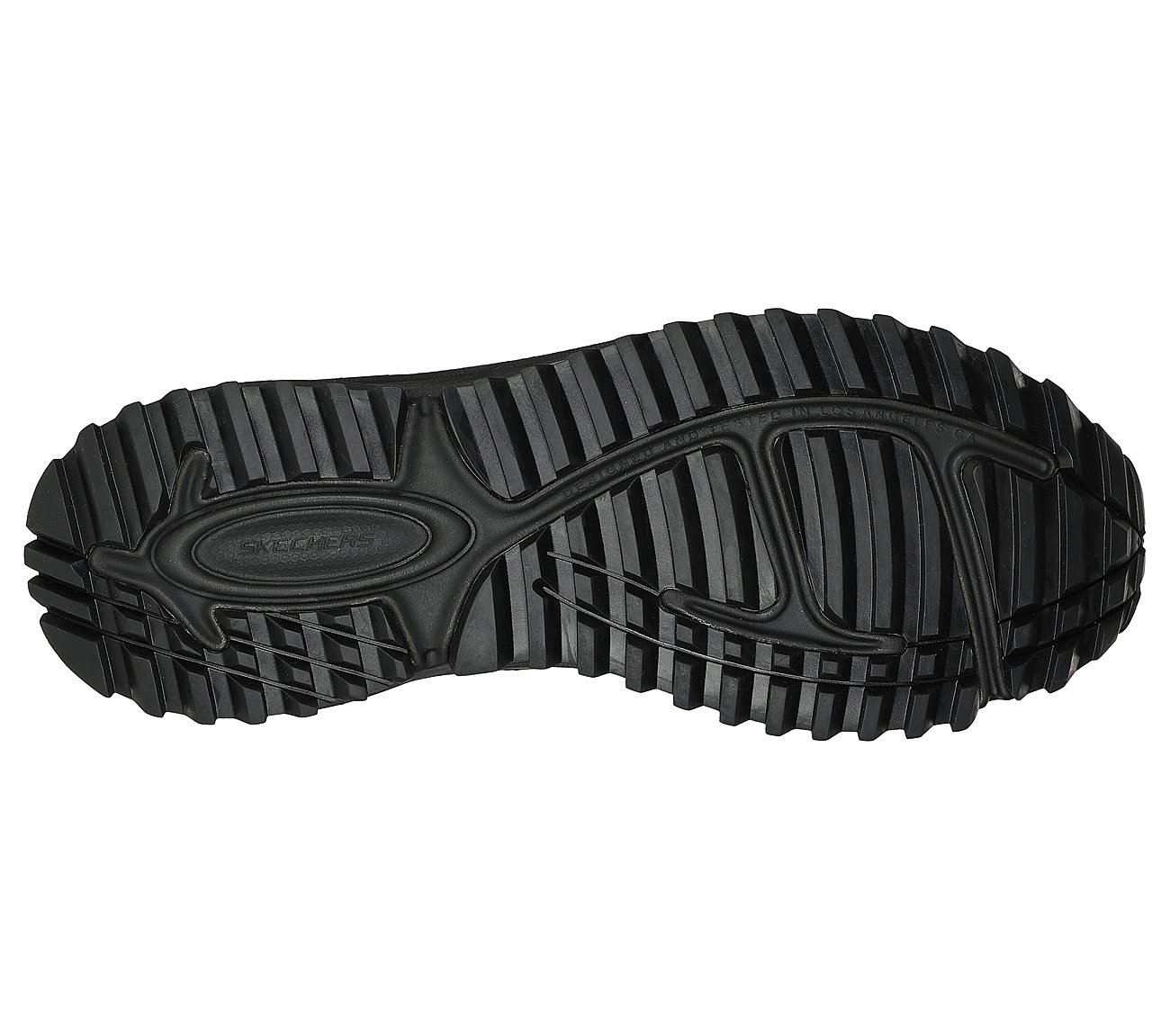 SKECHERS BIONIC TRAIL, OLIVE/BLACK Footwear Bottom View