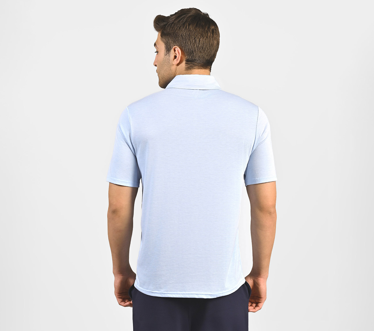 GODRI PREMIER STRIPE POLO, NAT/LT. BLUE Apparel Left View