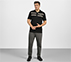 BRANDED DOUBLE PLACKET POLO, BLACK