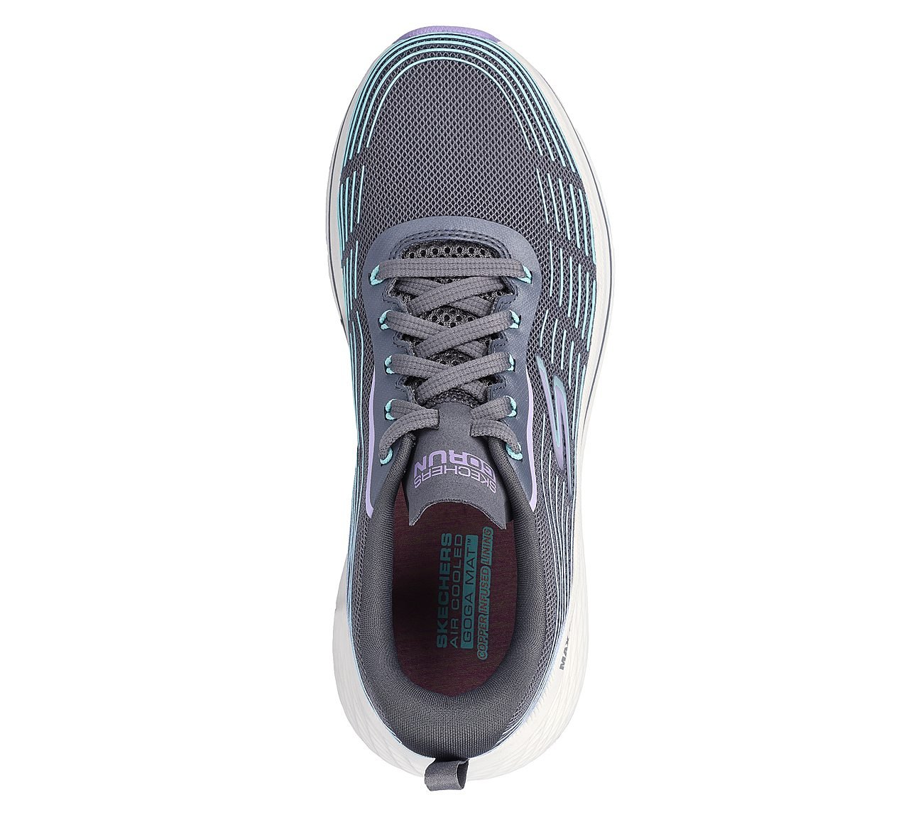 MAX CUSHIONING ELITE 2, CHAR/LAVENDAR Footwear Top View