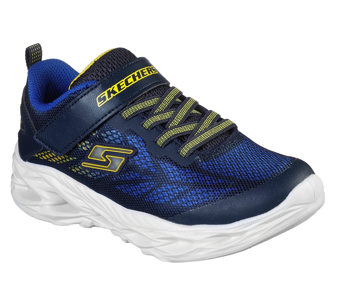 VORTEX-FLASH, NAVY/YELLOW Footwear Lateral View