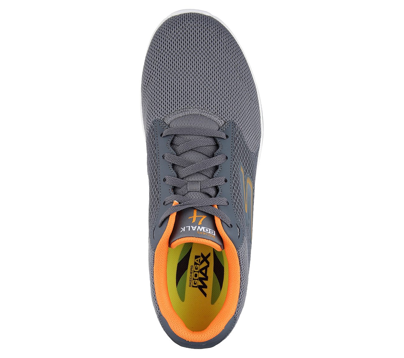 Skechers Charcoal/Orange Go Walk 4 Mens Lace Up Shoes - Style ID: 54150 ...