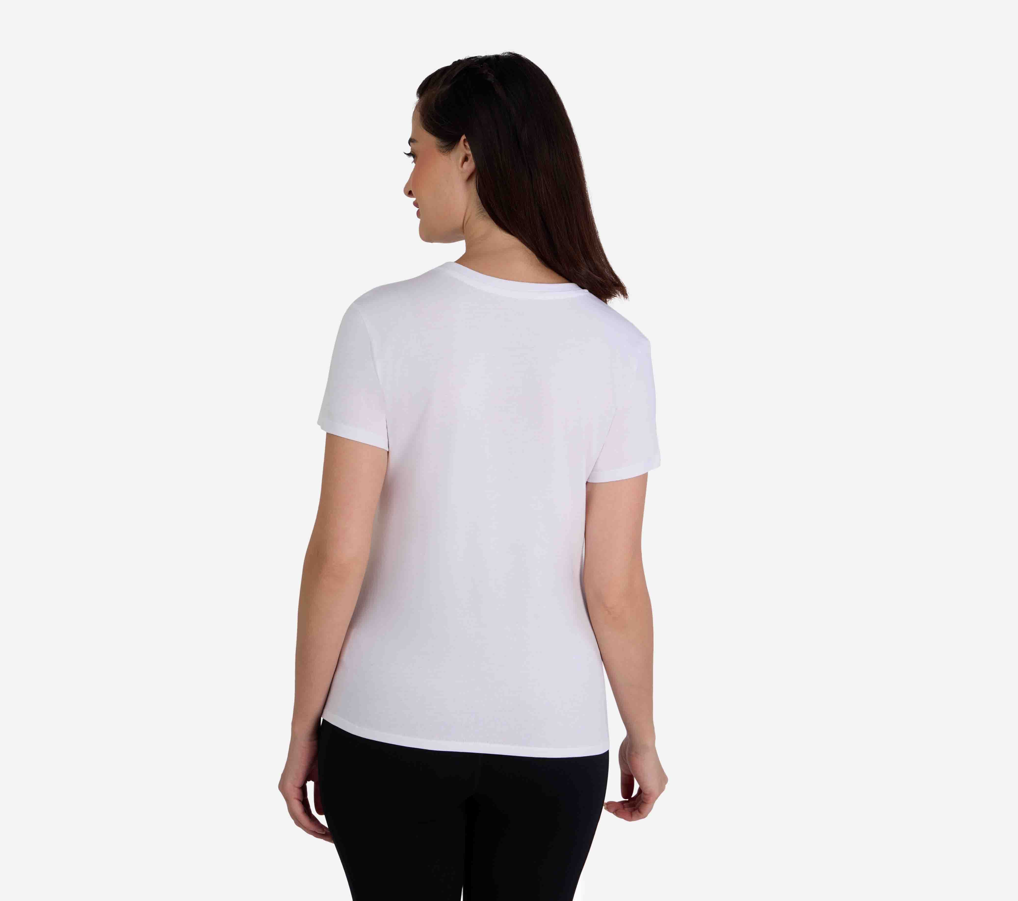 STUD EMBELLISHED ROUND NECK T, WWWHITE Apparel Bottom View