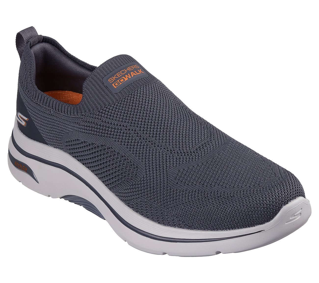 GO WALK ARCH FIT 2.0 - KNITTE, GREY/ORANGE Footwear Right View