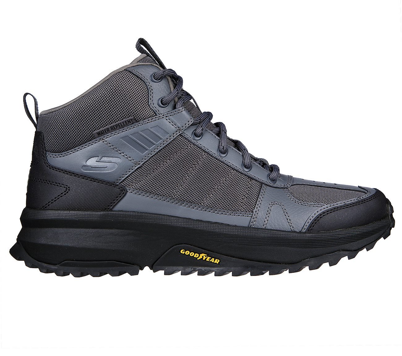 SKECHERS BIONIC TRAIL - FLASH, GGREY/BLACK Footwear Lateral View