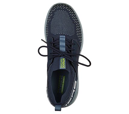 GO RUN FAST, NAVY/LIME Footwear Top View