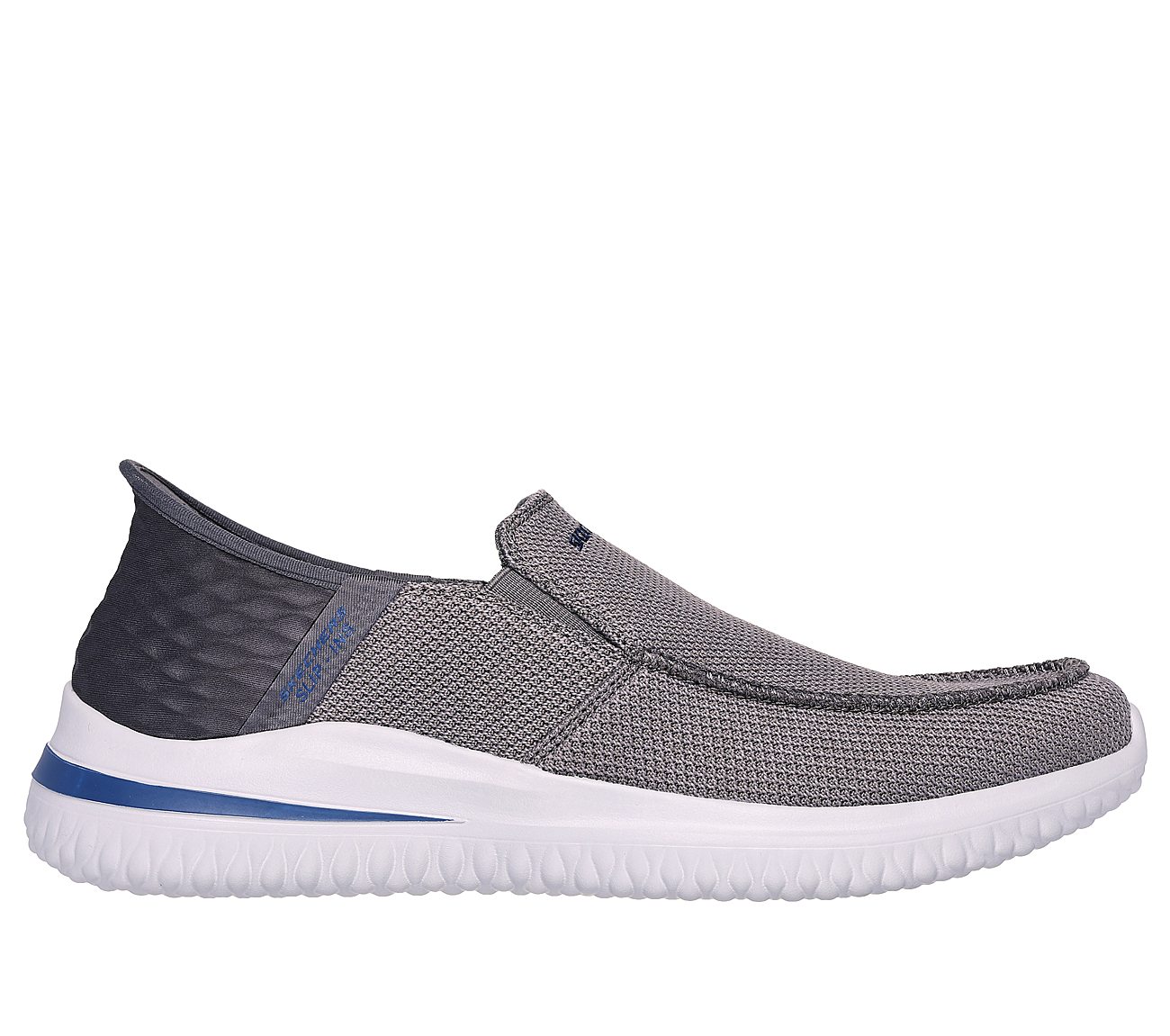 Mens grey slip sales on skechers