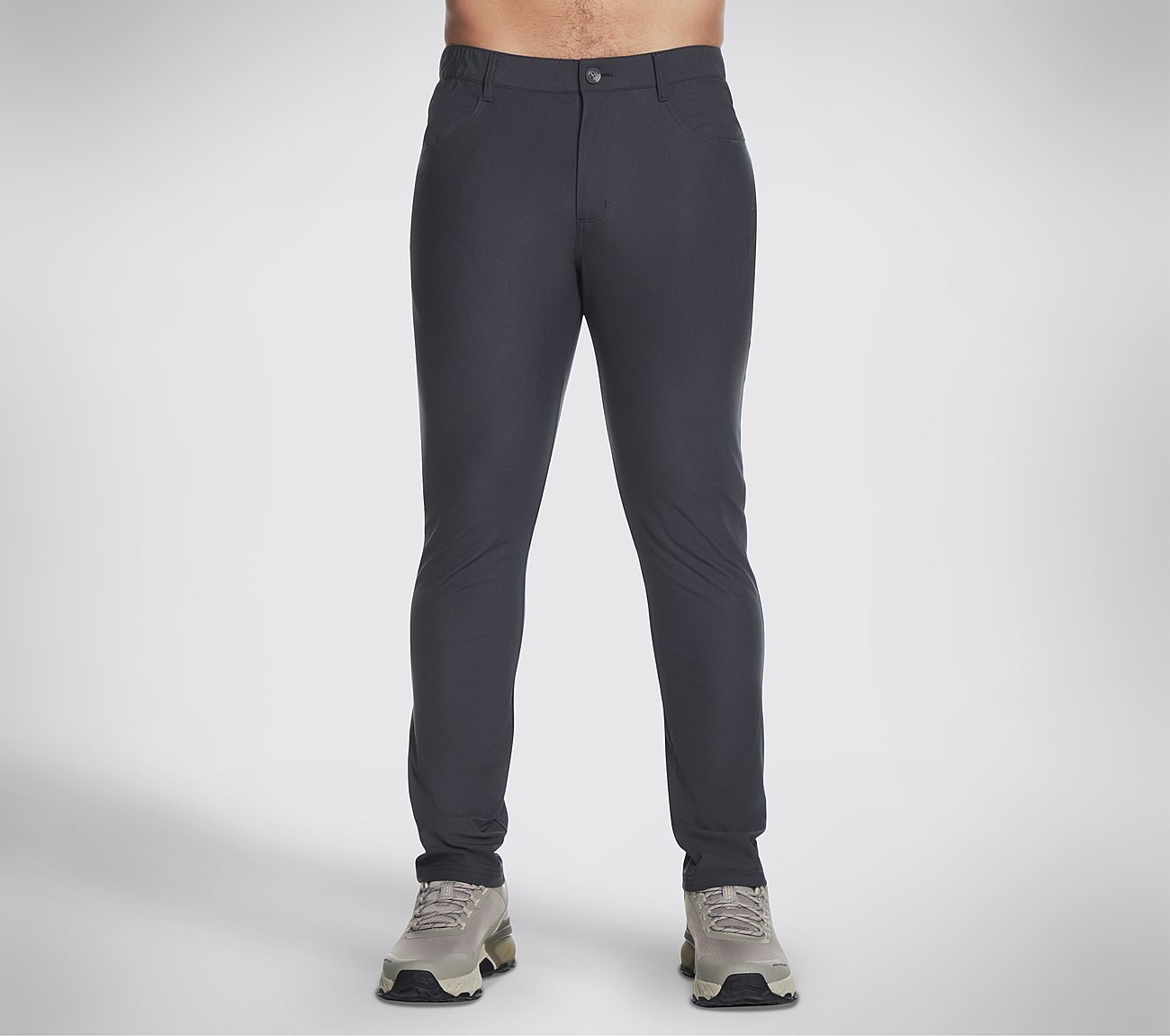 SKECH KNITS PREMIUM PANT, BLACK/CHARCOAL Apparel Lateral View