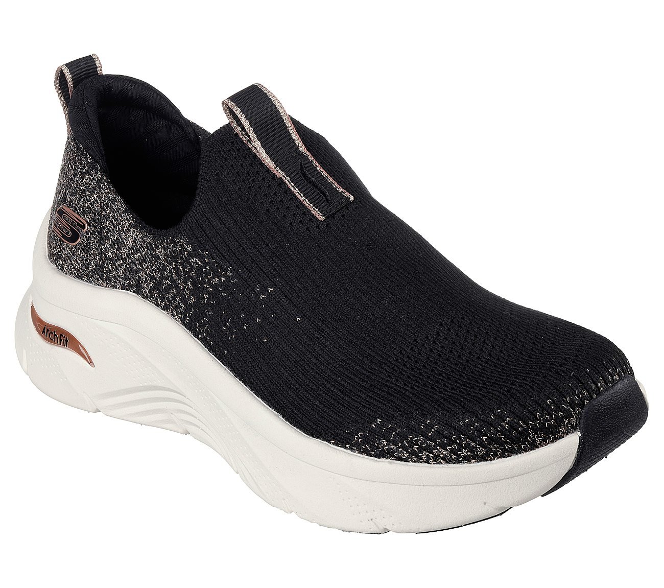 ARCH FIT D'LUX, BLACK/ROSE GOLD Footwear Right View