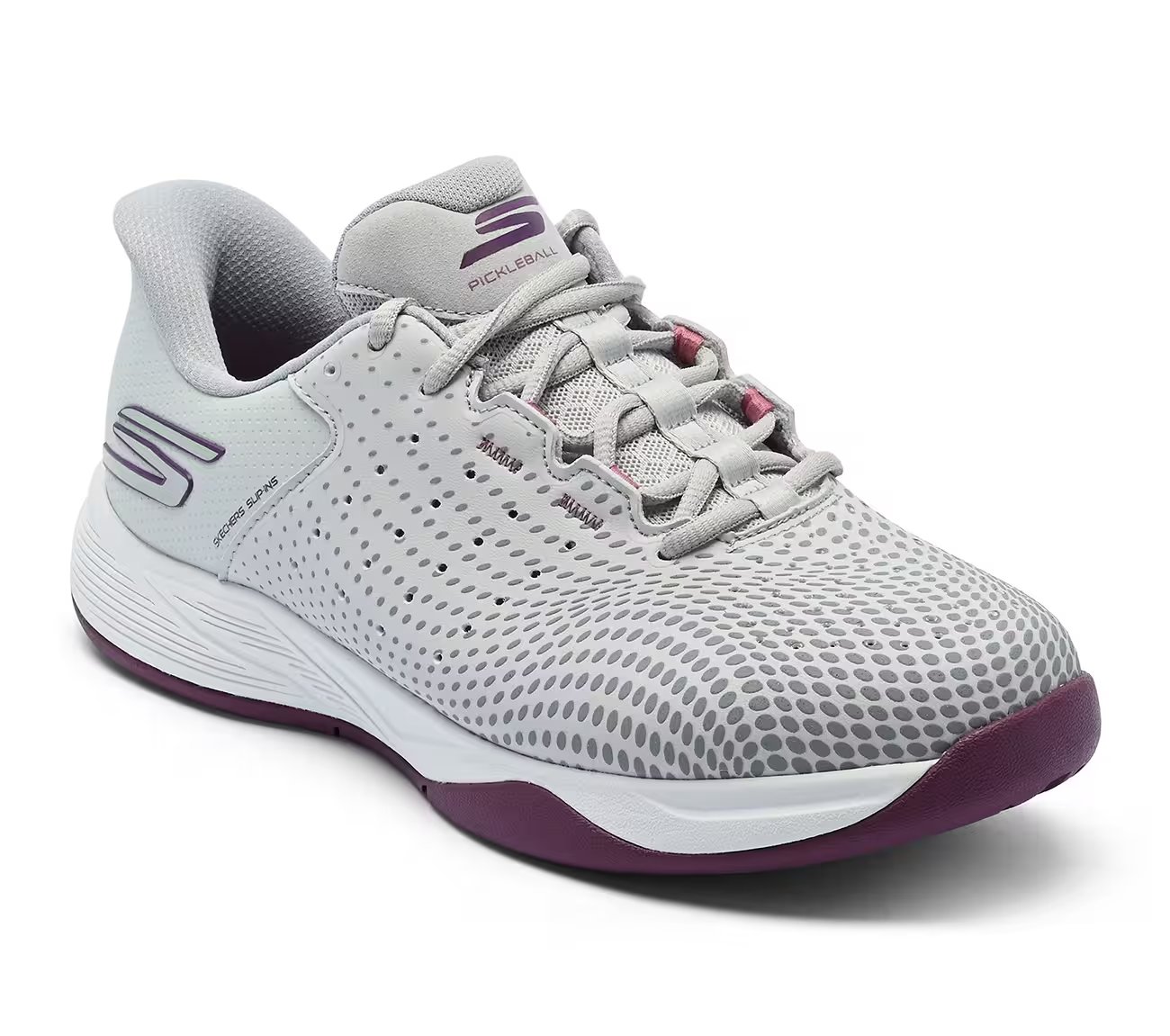 SKECHERS VIPER COURT RELOAD, GREY/PURPLE Footwear Right View