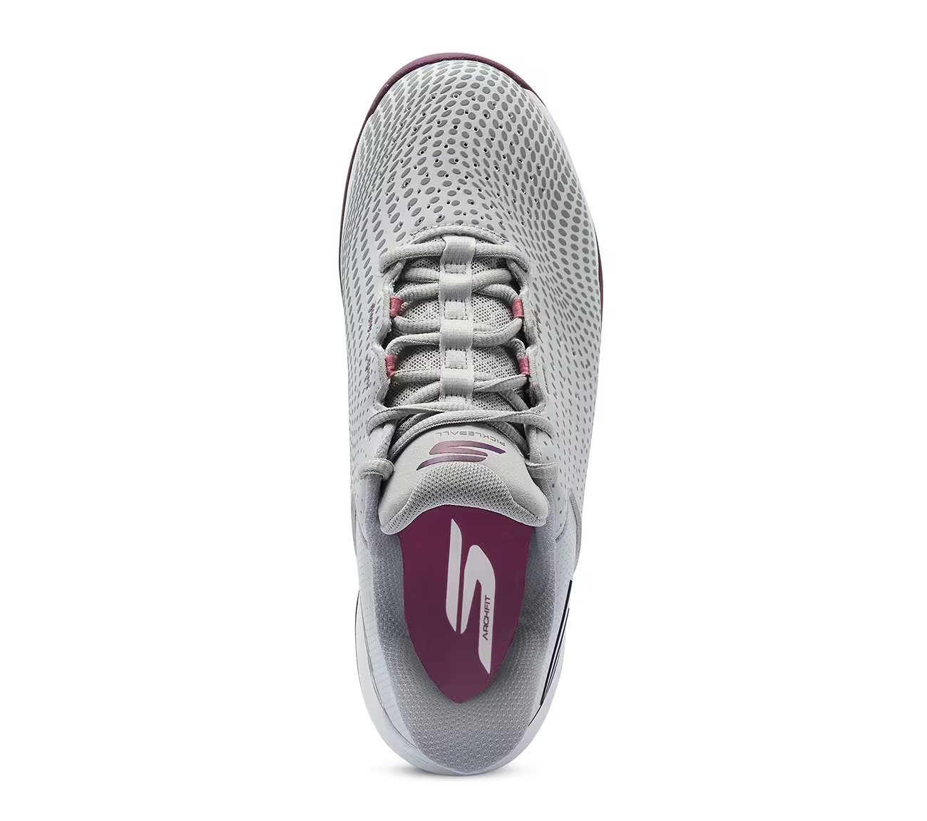 SKECHERS VIPER COURT RELOAD, GREY/PURPLE Footwear Top View