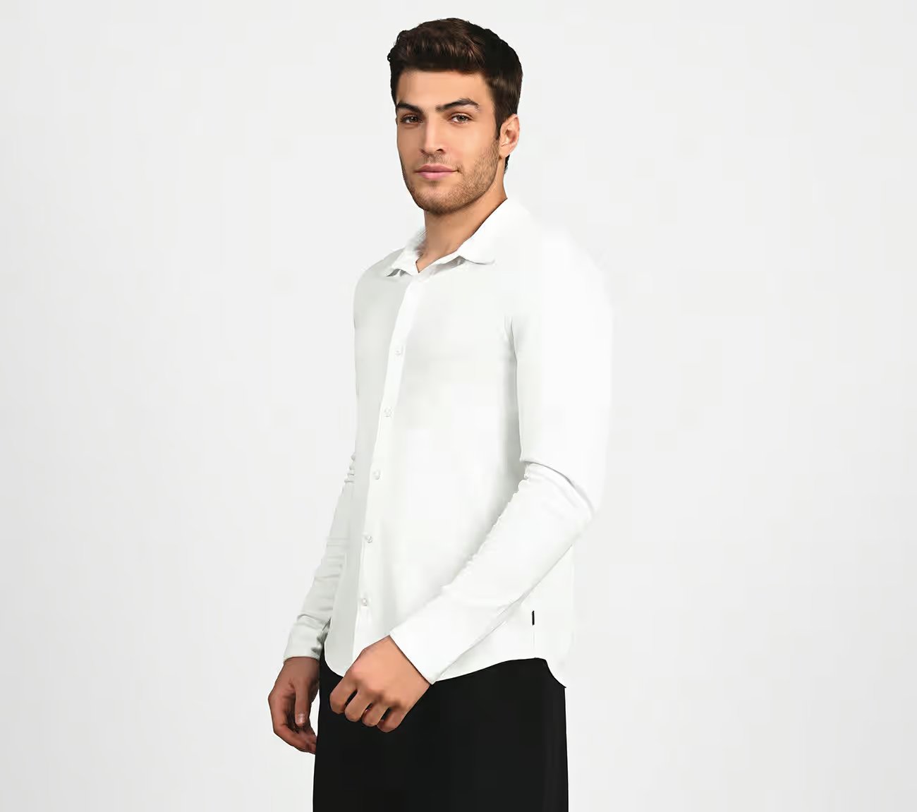 SKECHERS OFF DUTY BUTTON DOWN, WWWHITE Apparel Top View