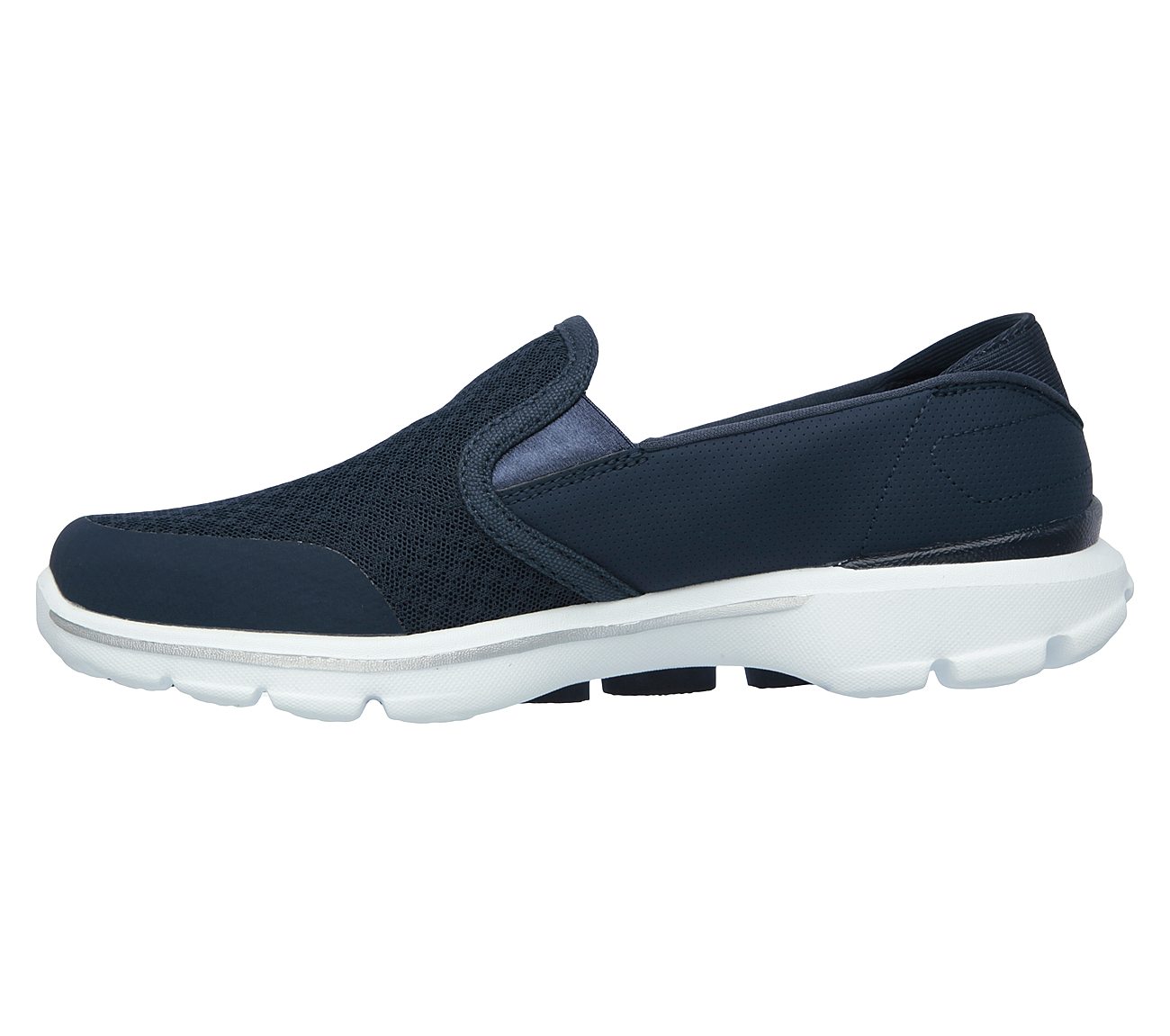 GO WALK 3 - ACCOMPLISH, NAVY/WHITE Footwear Left View