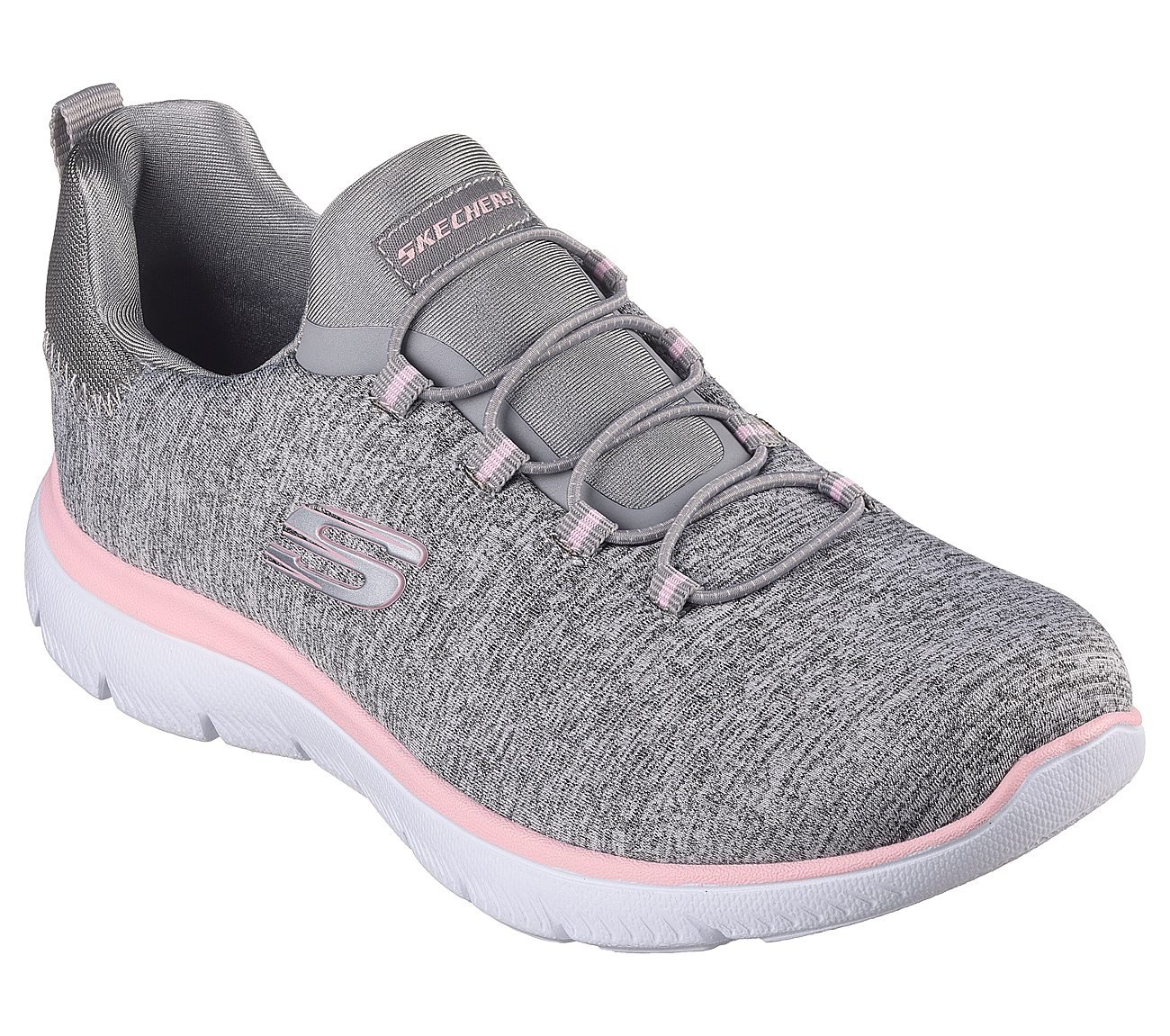 SUMMITS - QUICK GETAWAY, GRAY/LIGHT PINK Footwear Right View