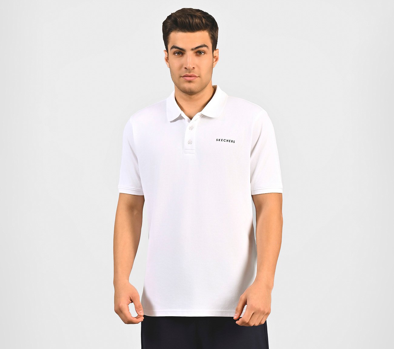 MENS CORE POLO, WHITE Apparel Lateral View