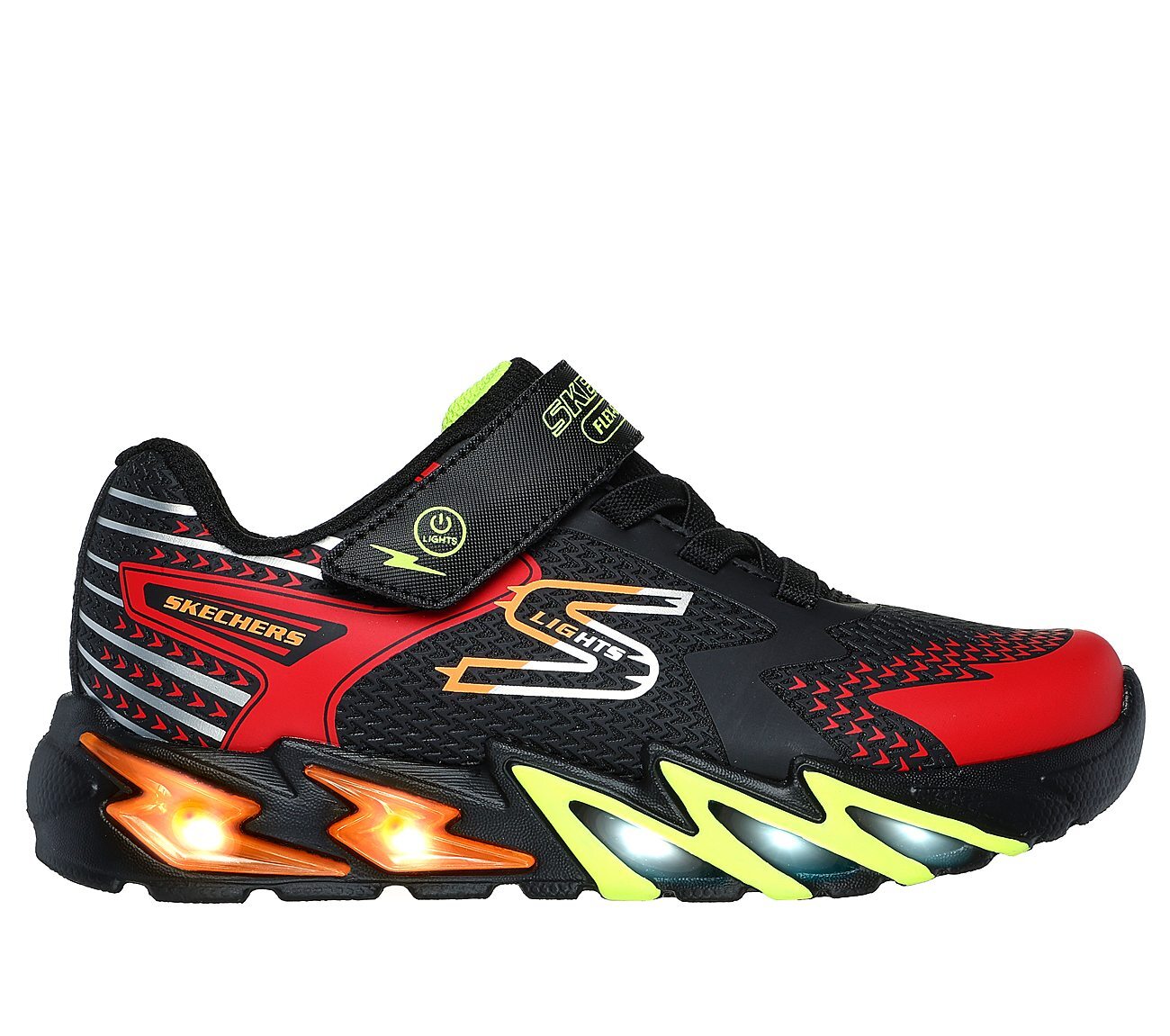 FLEX-GLOW BOLT, BLACK/RED Footwear Right View