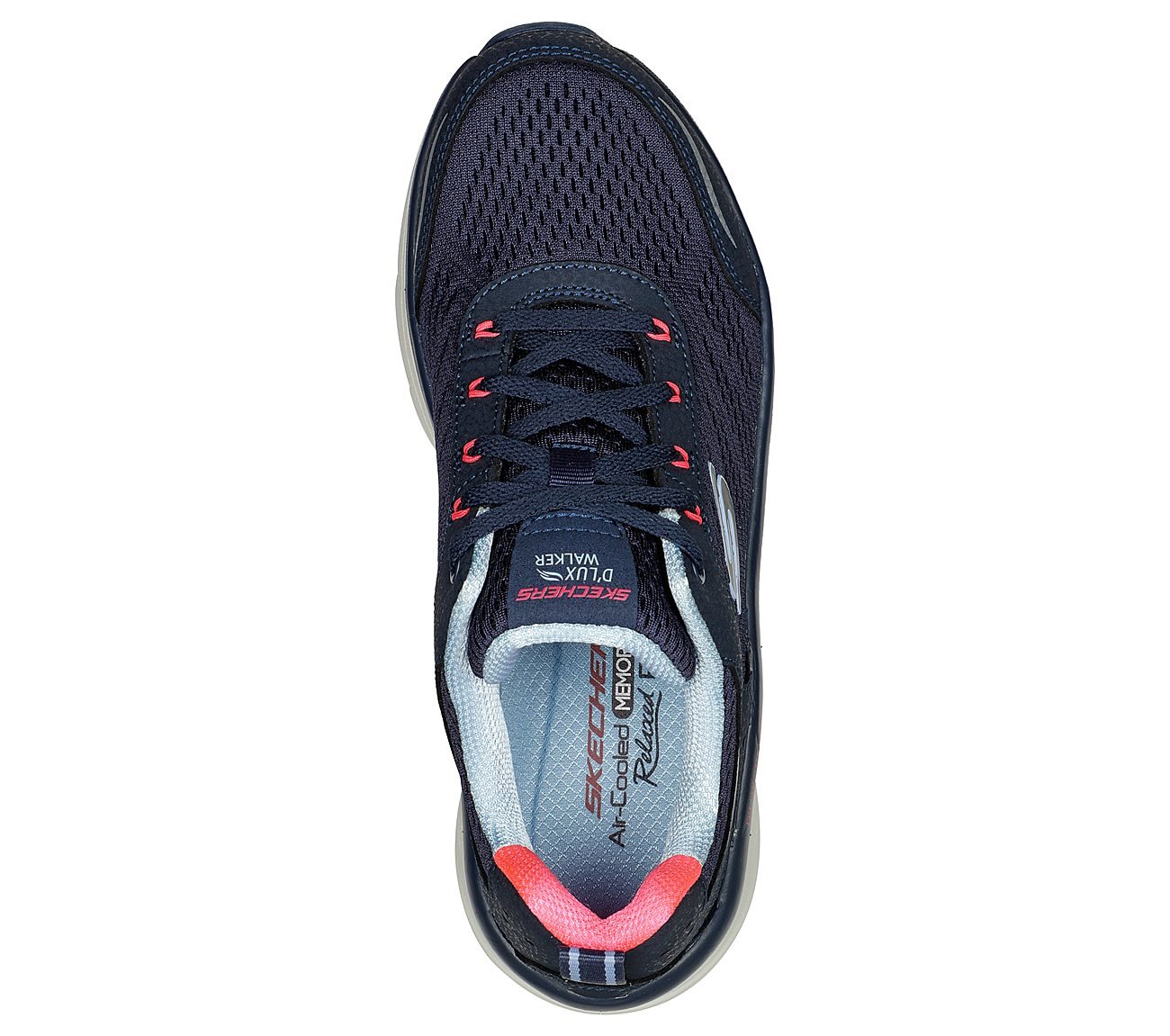 D'LUX WALKER-INFINITE MOTION, NAVY/CORAL Footwear Top View