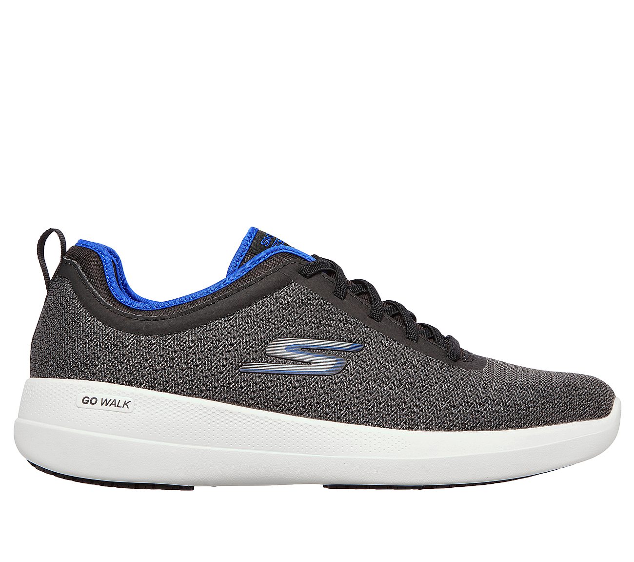 Skechers Black/Blue Go Walk Stability Progress Mens Lace Up Shoes ...