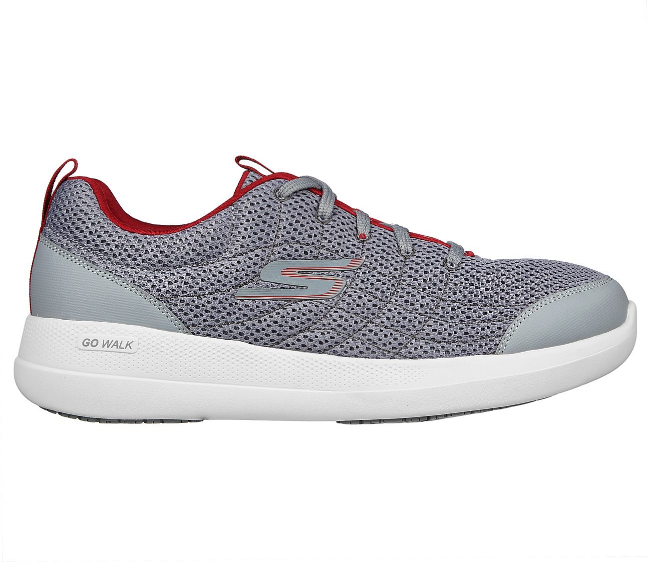 GO WALK STABILITY - ADVANCEME, GREY/RED Footwear Lateral View