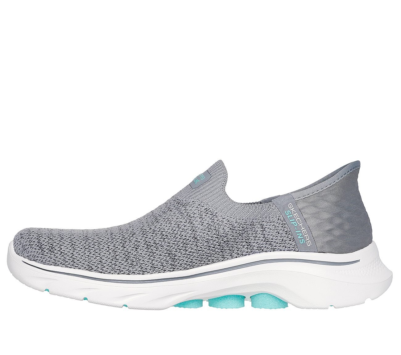 SKECHERS SLIP-INS: GO WALK 7 - SPRINGTIME, GREY Footwear Left View