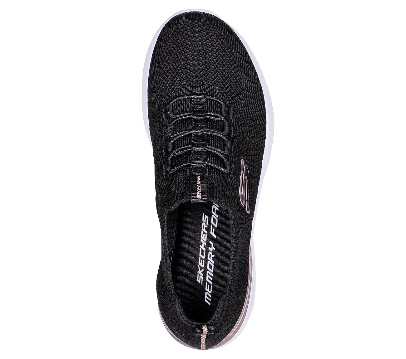 SKECH-AIR DYNAMIGHT-PERFECT S, BLACK/ROSE GOLD Footwear Top View