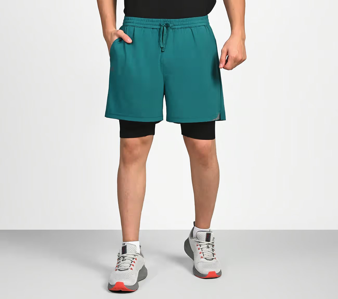 FIREFLY LAYER SHORTS, TEAL/BLUE Apparel Lateral View