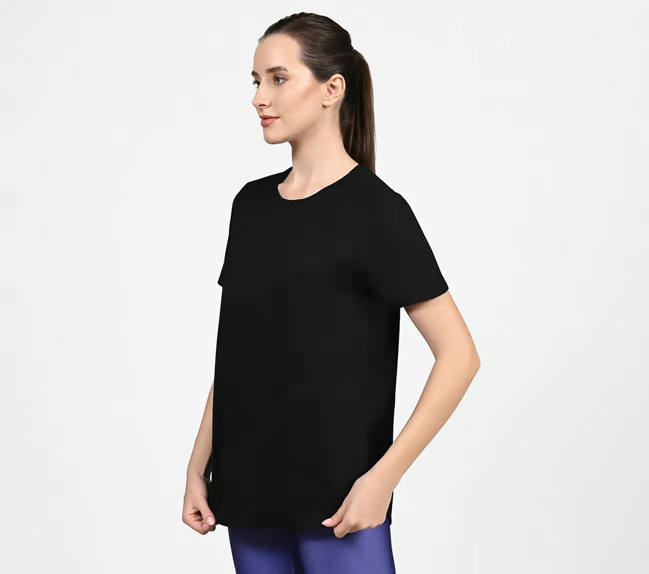 GODRI SWIFT TUNIC T-SHIRT, BBBBLACK Apparel Top View