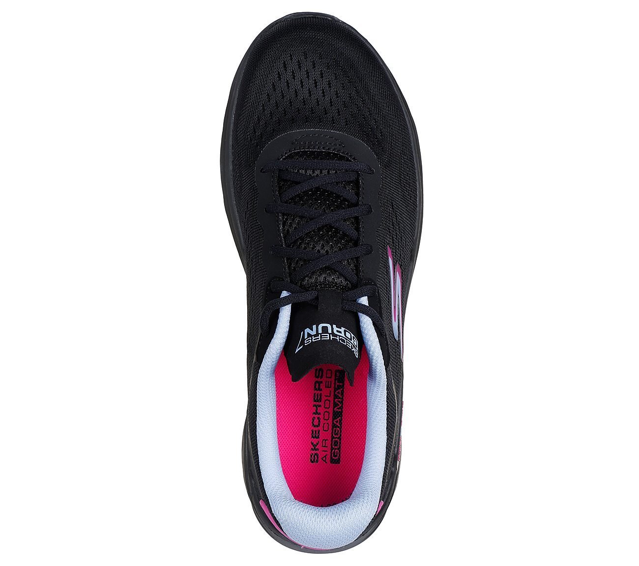 GO RUN 7.0 - ESCAPE, BLACK/BLUE/PINK Footwear Top View