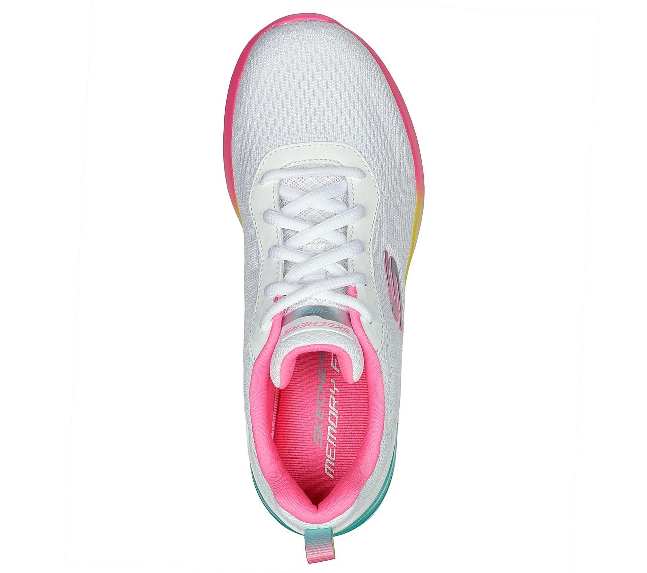 SKECH-AIR DYNAMIGHT-VIVID MOD, WHITE/MULTI Footwear Top View