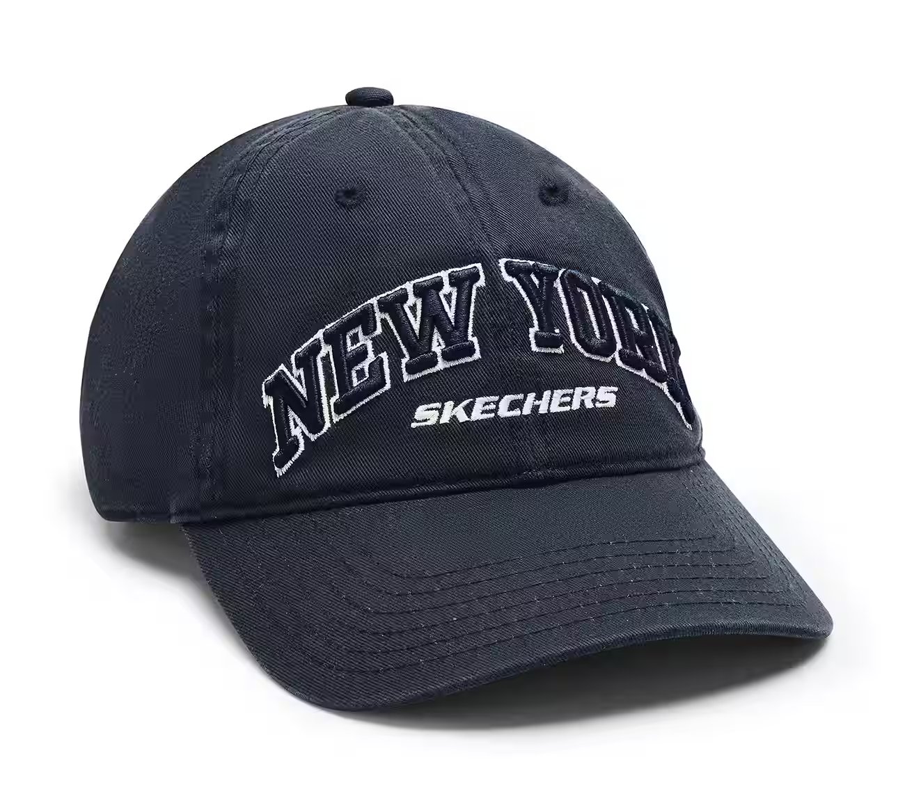 NEW YORK BASEBALL HAT, CHARCOAL/NAVY Accessories Left View