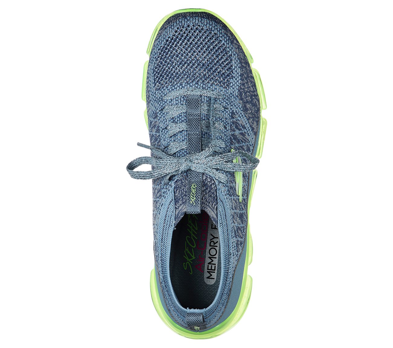 SKECH-AIR 92 - AIR TRAVEL, BLUE/LIME Footwear Top View