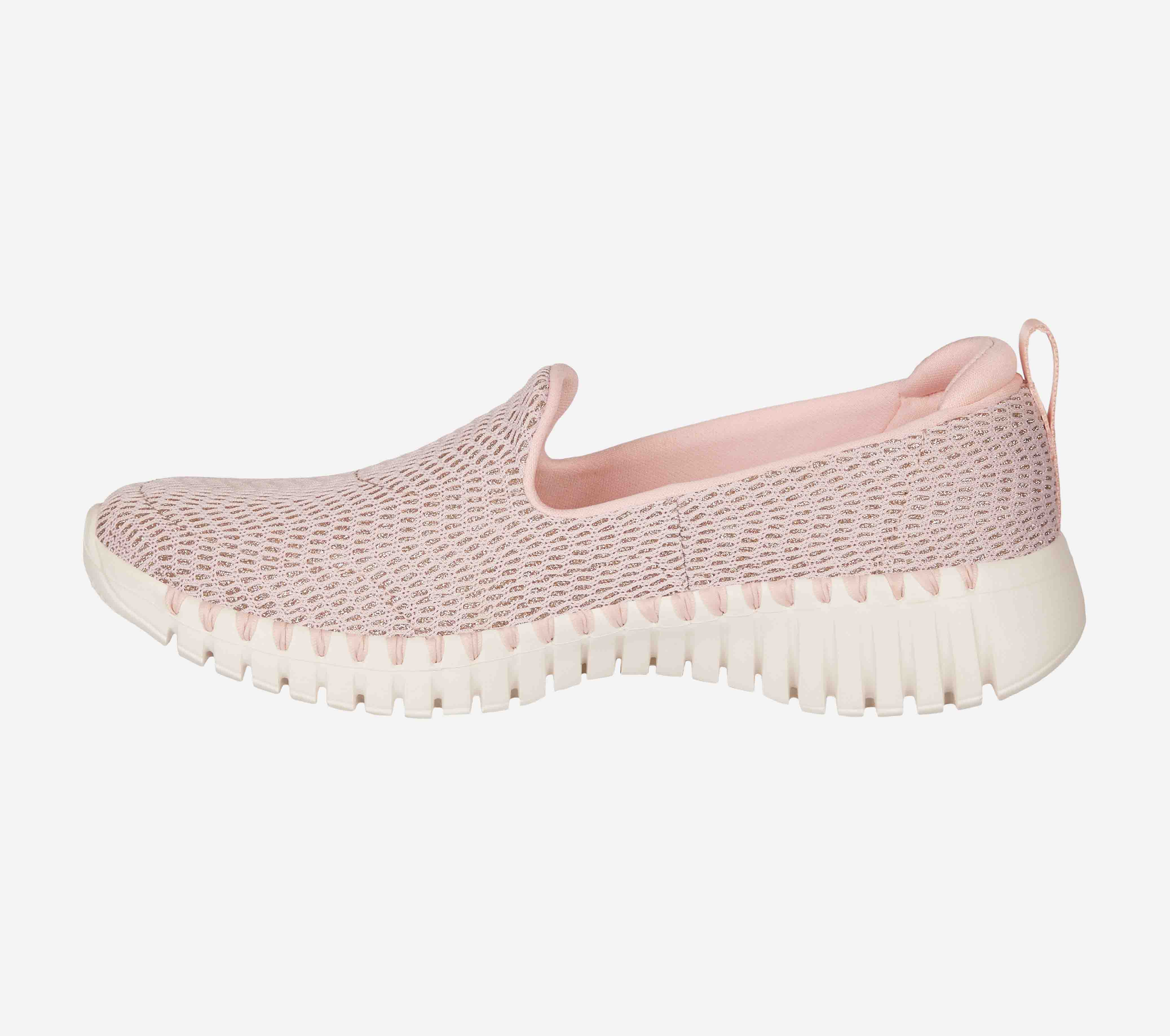 GO WALK SMART-SILVER CLOUD, LLLIGHT PINK Footwear Left View