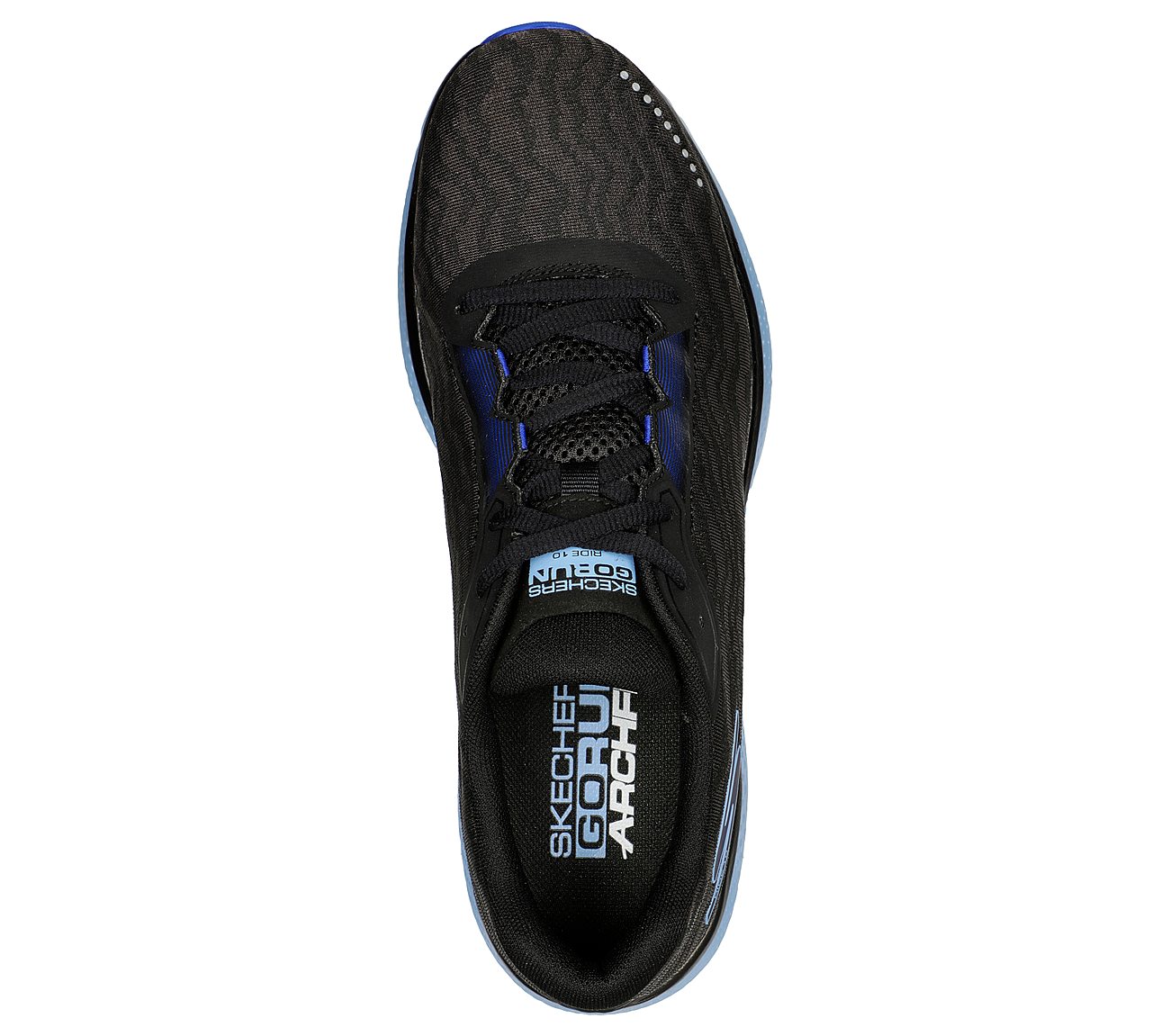 Skechers Black/Blue Go Run Ride 10 Men'S Running Shoes - Style ID ...