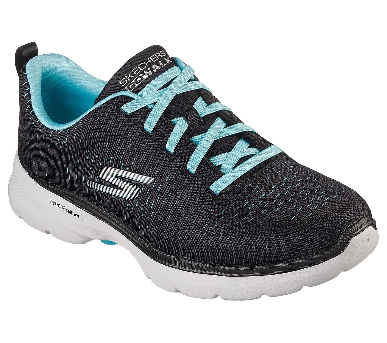 GO WALK 6 - ADORA, BLACK/AQUA Footwear Right View