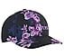 WINTER BLOOM BASEBALL HAT, BLACK/LAVENDER/PINK