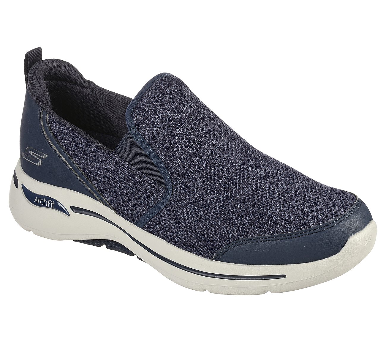 Skechers Navy Go Walk Arch Fit Goodman Mens Slip On Shoes - Style ID ...