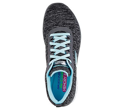 Skechers Women's Flex Appeal 2.0 Sneakers, Black/Charcoal/Light Blue, 6.5 M  US : : Clothing, Shoes & Accessories