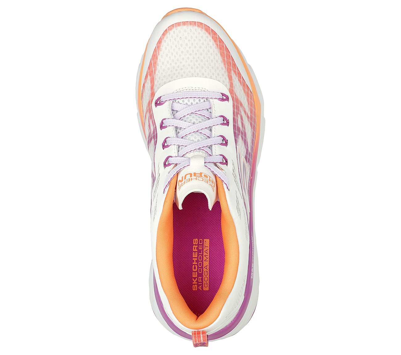 MAX CUSHIONING ELITE-EVEN STR, WHITE ORANGE Footwear Top View