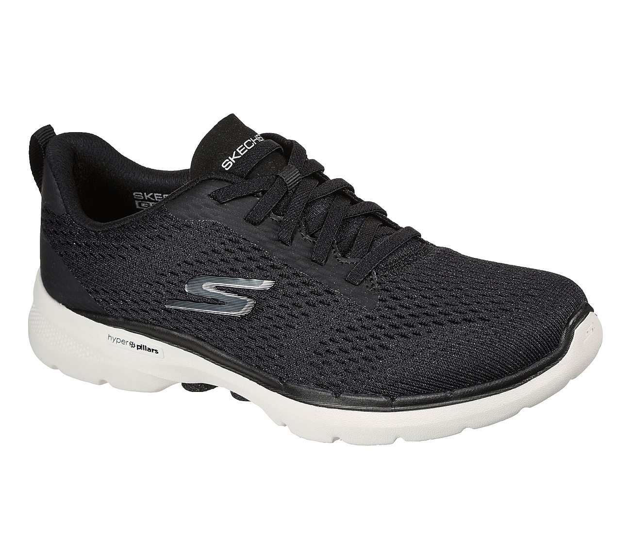 Skechers Black/White Go Walk-6-Bold-Vis Women Lace Up Shoes - Style ID ...