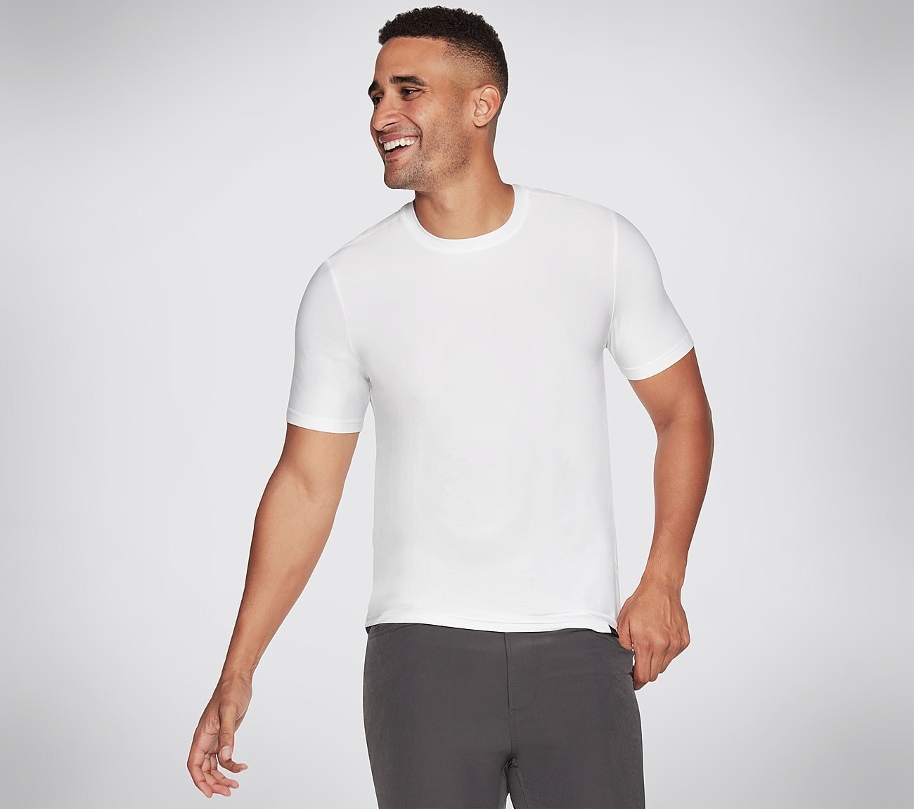 GODRI ALL DAY SOLID T-SHIRT, WWWHITE Apparel Lateral View