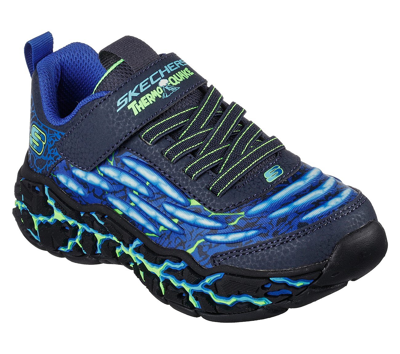 THERMO-QUAKE, NAVY/LIME Footwear Right View