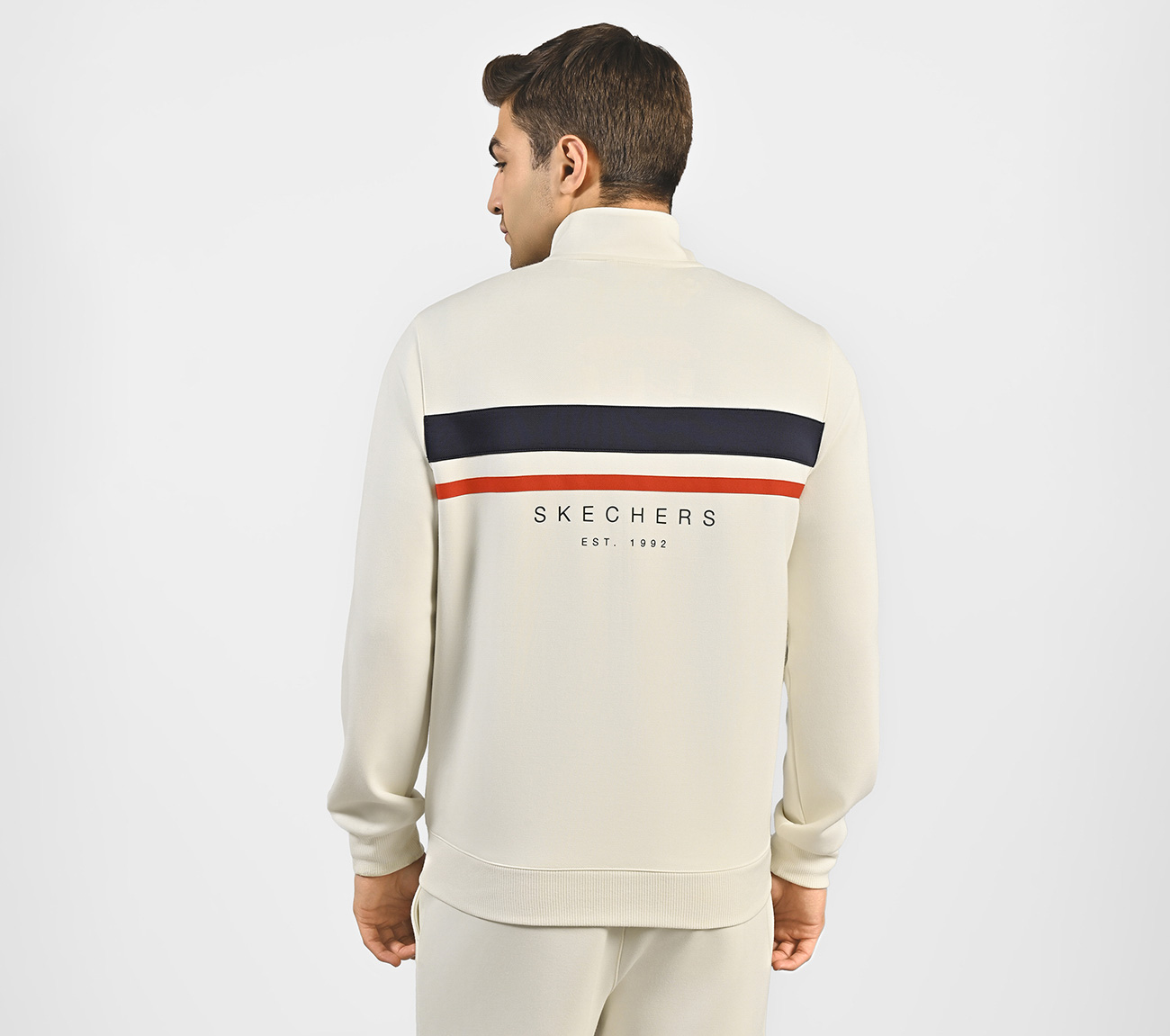 PERFORMANCE TRACK JACKET, NATURAL/GREY Apparel Left View