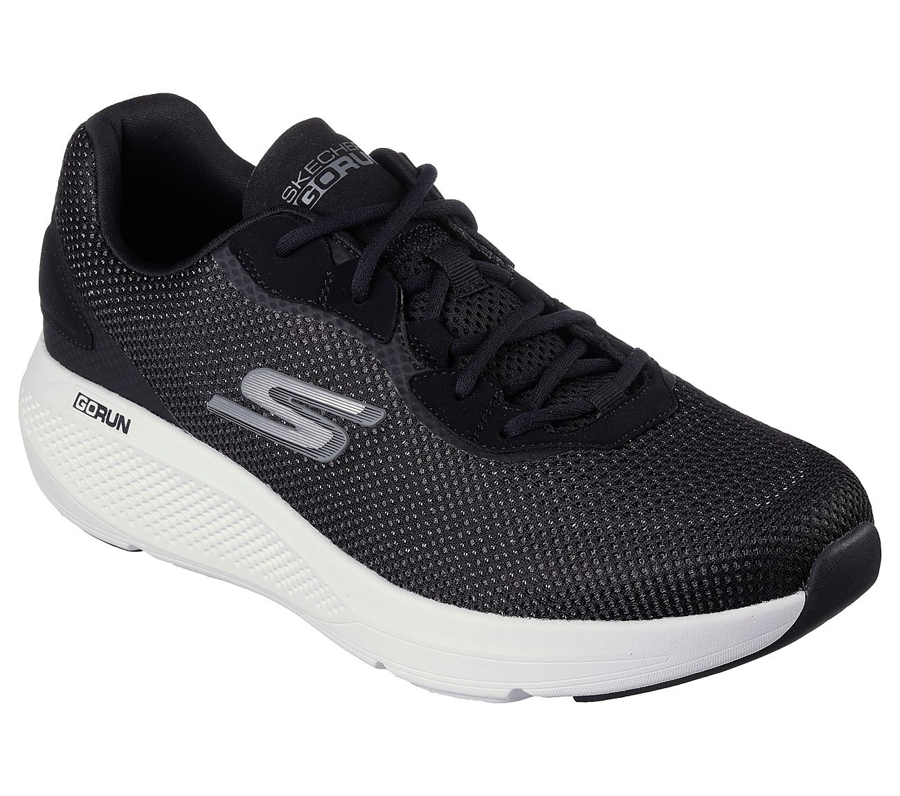 Skechers Black/White Go Run Elevate Mens Running Shoes - Style ID ...